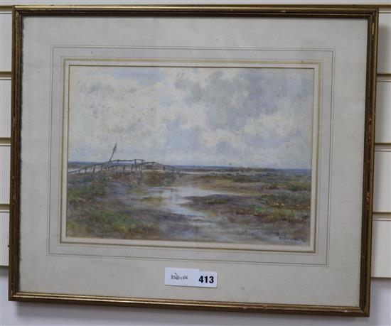 Gerald Ackermann, watercolour, River landscape, signed, 25 x 36cm